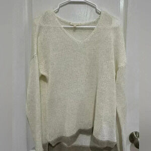 Eileen Fisher PetiteOrganic Italian  Open Knit Sweater medium